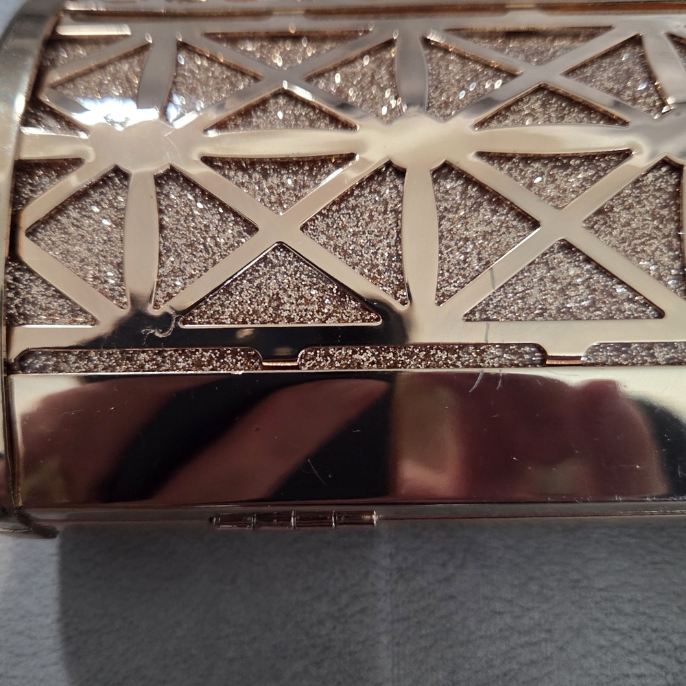 Gold Rhinestone Evening GLAM Clutch Bag Formal Party Wedding - Picture 12 of 14